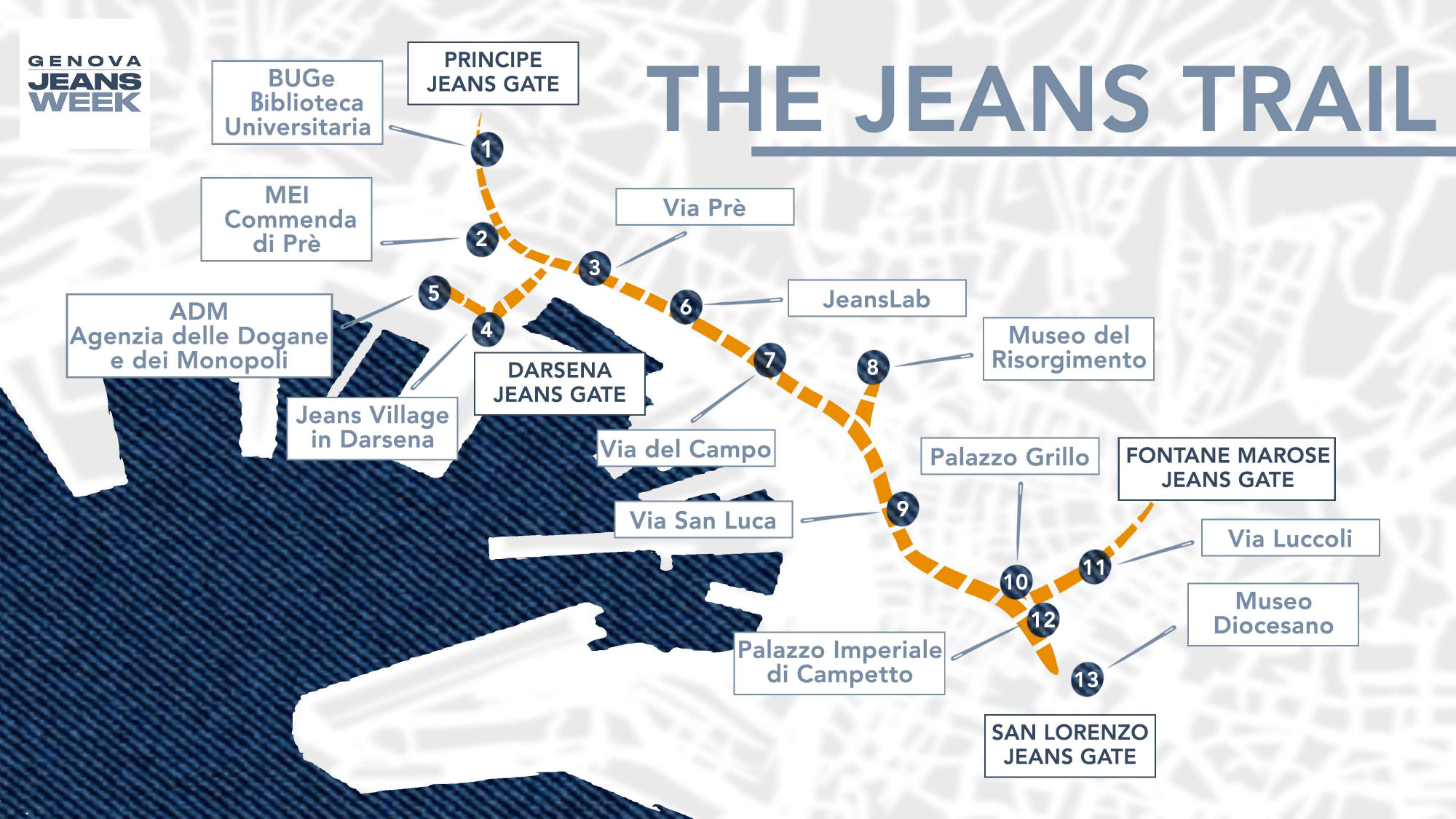 Mappa la via del Jeans