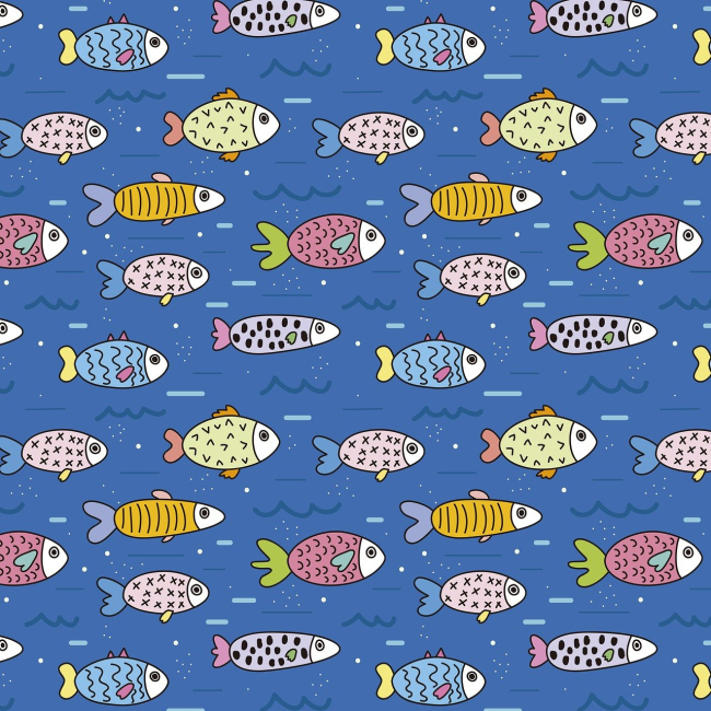 Illustrazione di pesci colorati nel mare