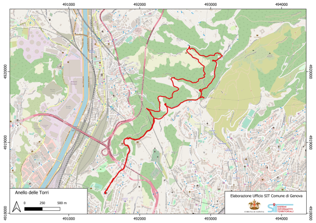 Mappa Anello delle torri