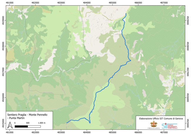 Praglia-Punta Martin - mappa 