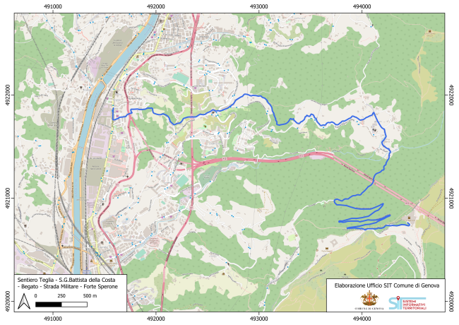 Teglia – Forte Sperone - mappa 