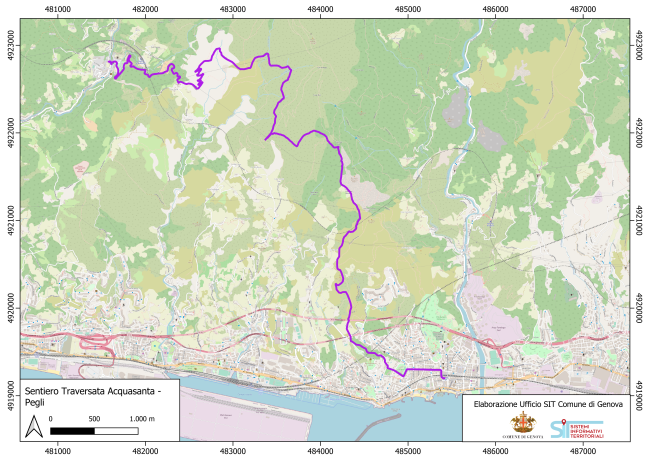 Traversata Acquasant a – Pegli (a piedi o mountain-bike) - mappa 